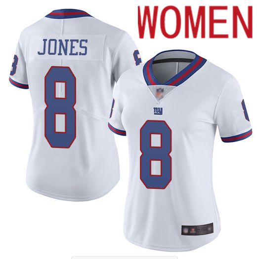 Women New York Giants 8 Jones White Nike Vapor Untouchable Limited NFL Jersey